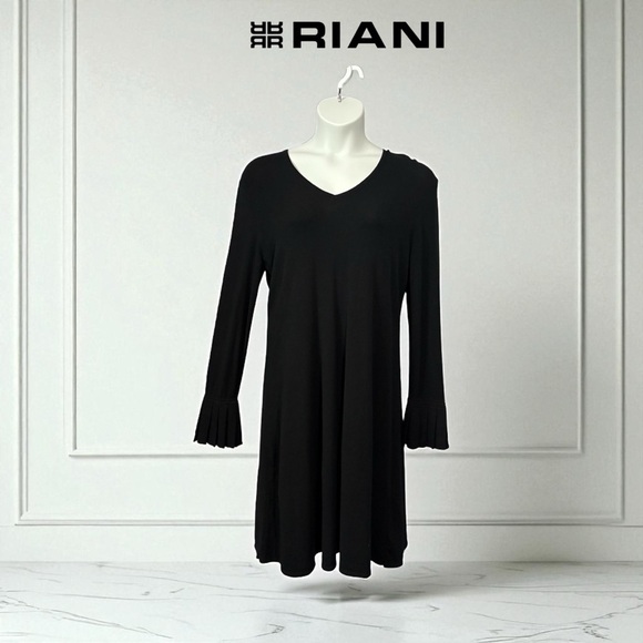 High-End RIANI Black A-line Dress, Size 12 - Picture 1 of 11